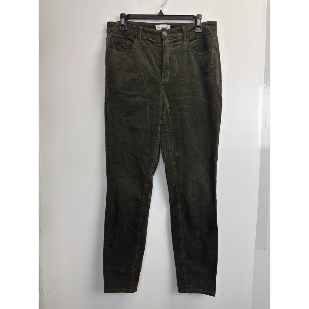 Ann‎ Taylor LOFT Corduroy Pants Womens 8/29 Green High Rise Skinny Leg Casual